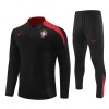 Portugal Training Sweatshirts Quarter-zip 2024-25 Schwarze Für Kinder